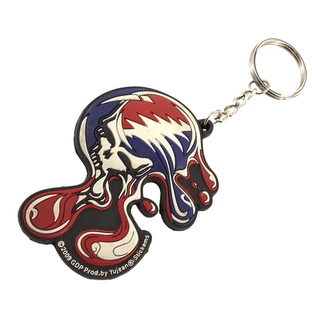 Grateful Dead Melt Your Face Keychain 2009 Yujean Steal Your Face Skull Rubber